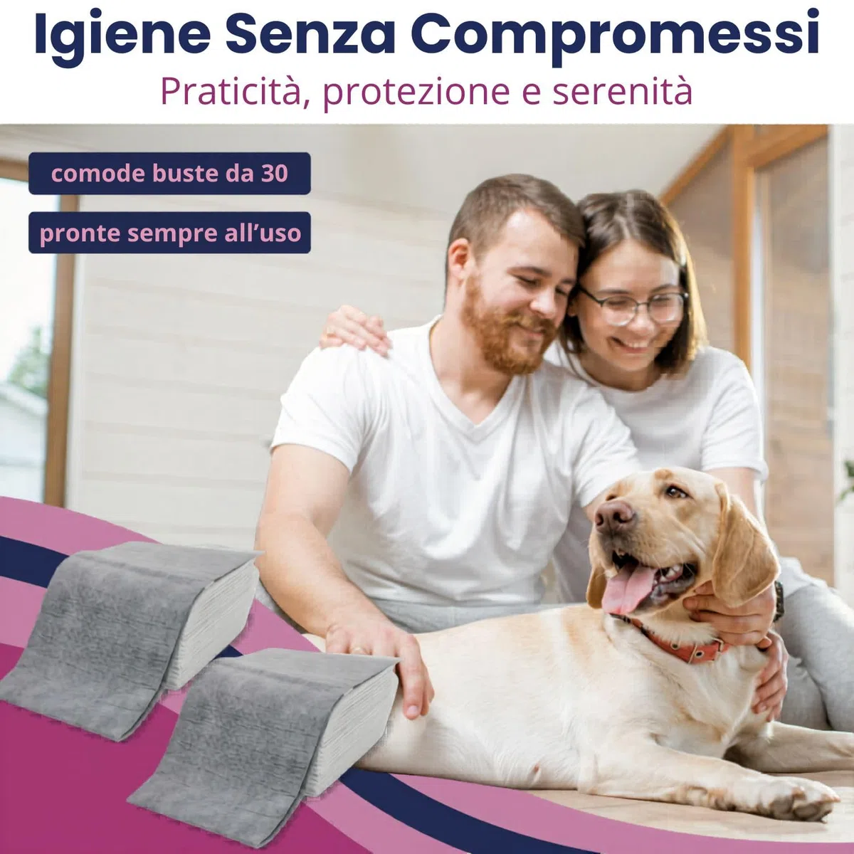 Mama Shop Traversine per Cani al Carbone Attivo, 60x90 cm, Super Assorbenti e Antiodore, Tappetini Igienici per Cani Grandi e Cuccioli, Confezione da 30 Pezzi, Uso Domestico e Addestramento