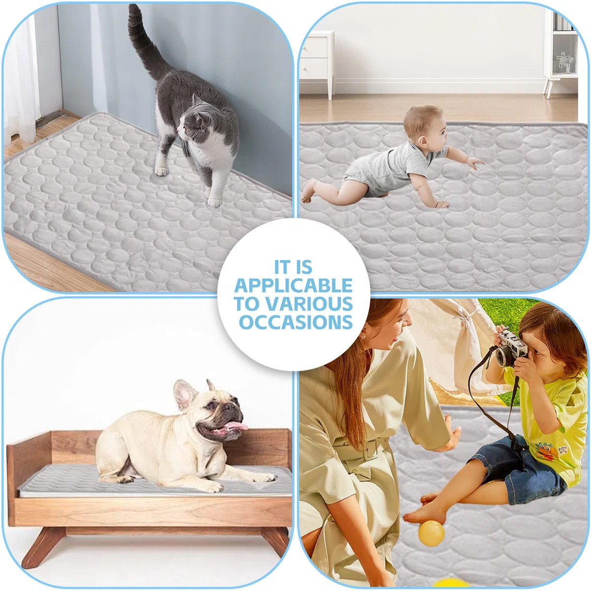 Tappetino Refrigerante Cane 97 * 68 CM, Cuscino Refrigerante Per Cani, Tappeto Refrigerante Per Cani, Tappetini Rinfrescanti, Non Tossici e Innocui, Lavabili, Per Uso Interno Ed Esterno