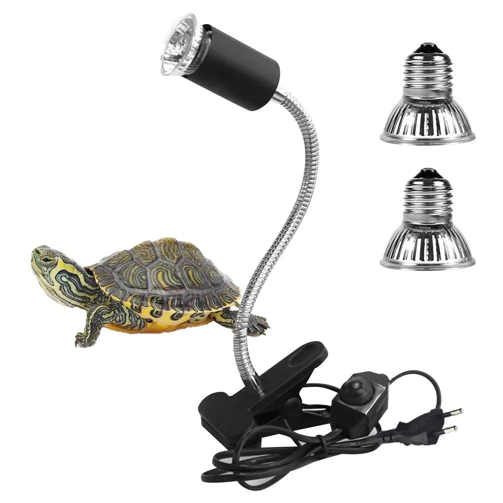 LEDGLE Lampada Tartarughe Acqua, UVA UVB Lampada Riscaldante, Lampada Alogena Calore Retroilluminazione per Rettile, Anfibi, Tartaruga, Lucertola, Serpente, Camaleonti（25W+50W）
