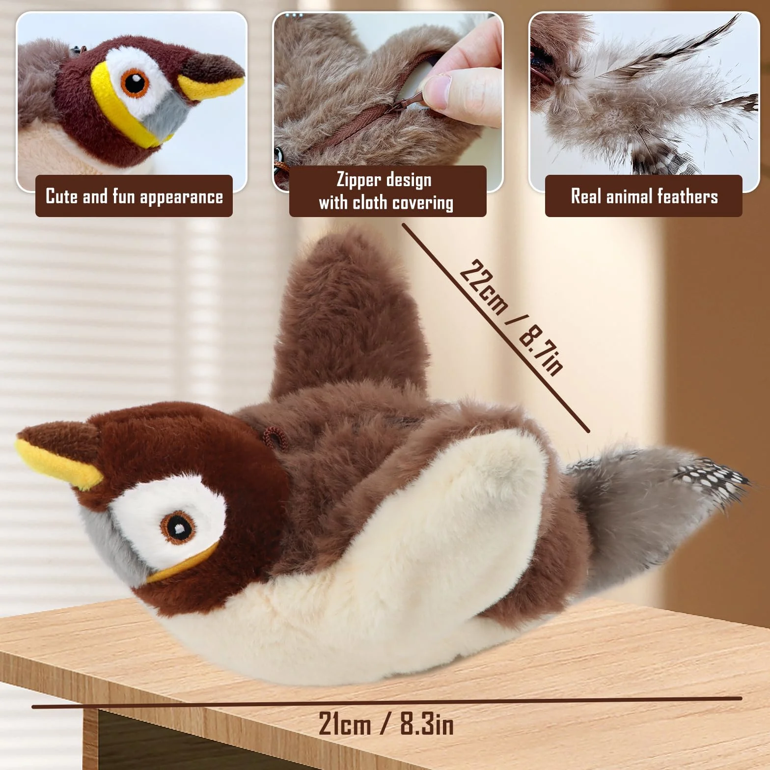 MplehDa Giocattoli Interattivi per Gatti, Uccellino per Gatti Che Vola, Flapping Bird Toy Cat, Gatto Uccellino Che Vola Giocattolo Volante Giochi Interattivi