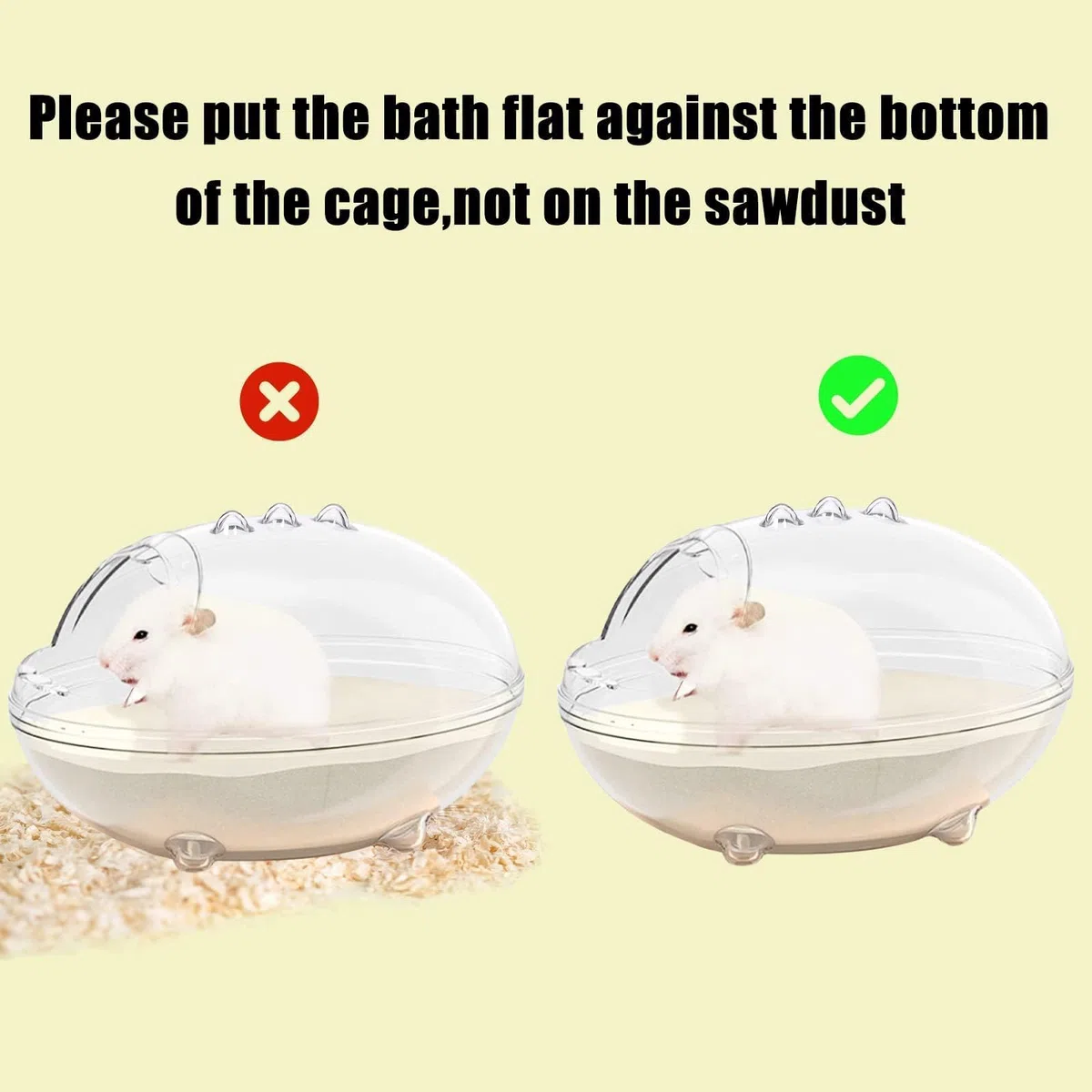 Criceto Sabbia Bagno Contenitore per bagni di Sabbia per criceti Toilette per criceti Trasparente Criceto Accessori Adatto per Criceti Gerbilli Topi (S)