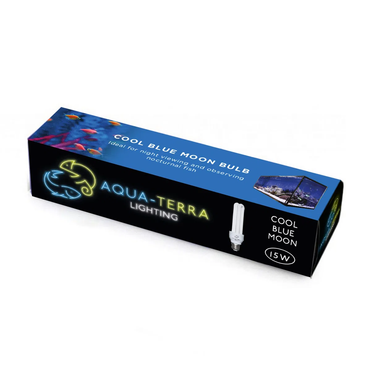 Lampadina di ricambio Cool Blue Moon da 15W per acquario Fish Pod 48/64 e 120 litri - Base a vite standard E27 - Ideale per effetto di illuminazione rilassante dopo il tramonto