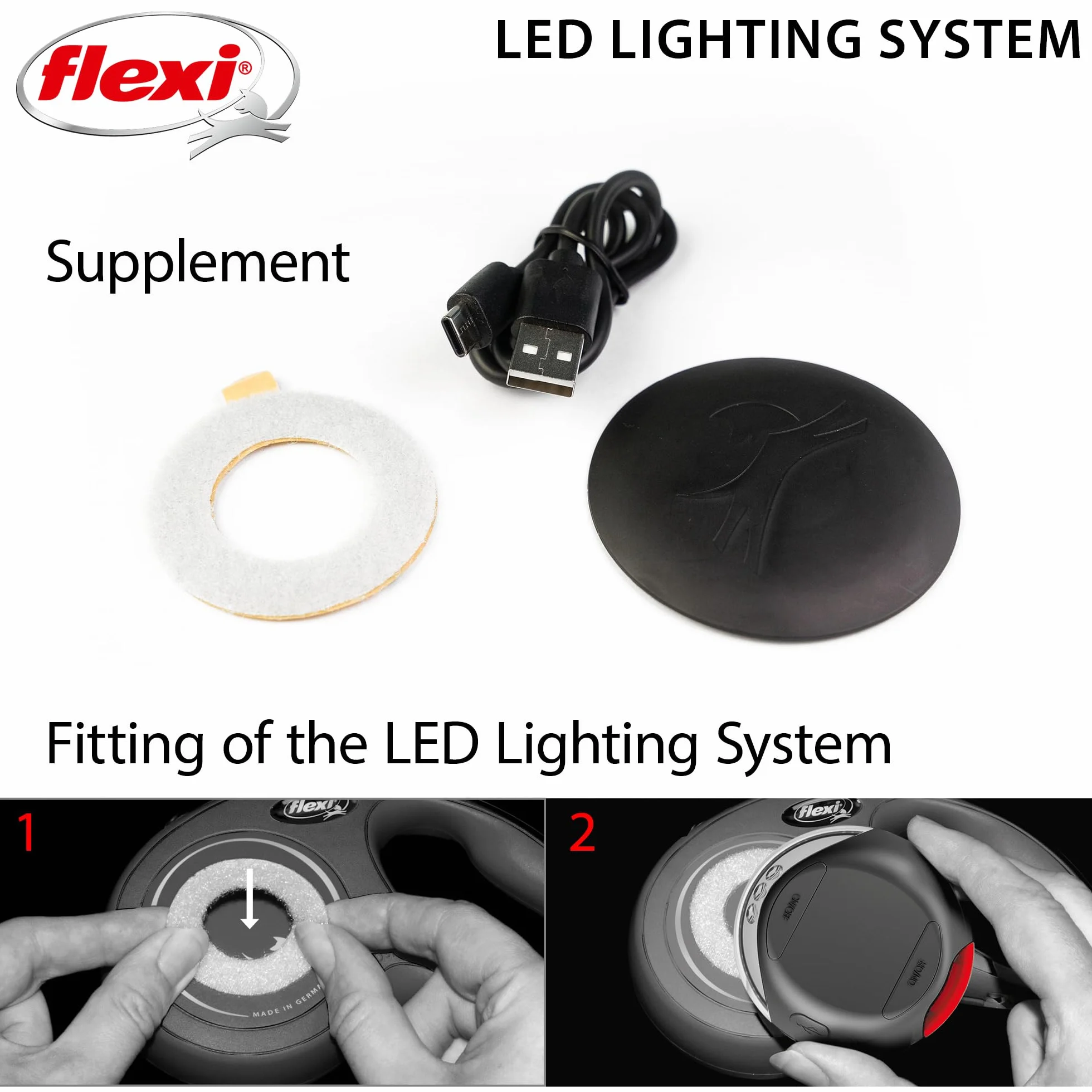 Flexi - Sistema di illuminazione a LED, piccolo, colore: Nero