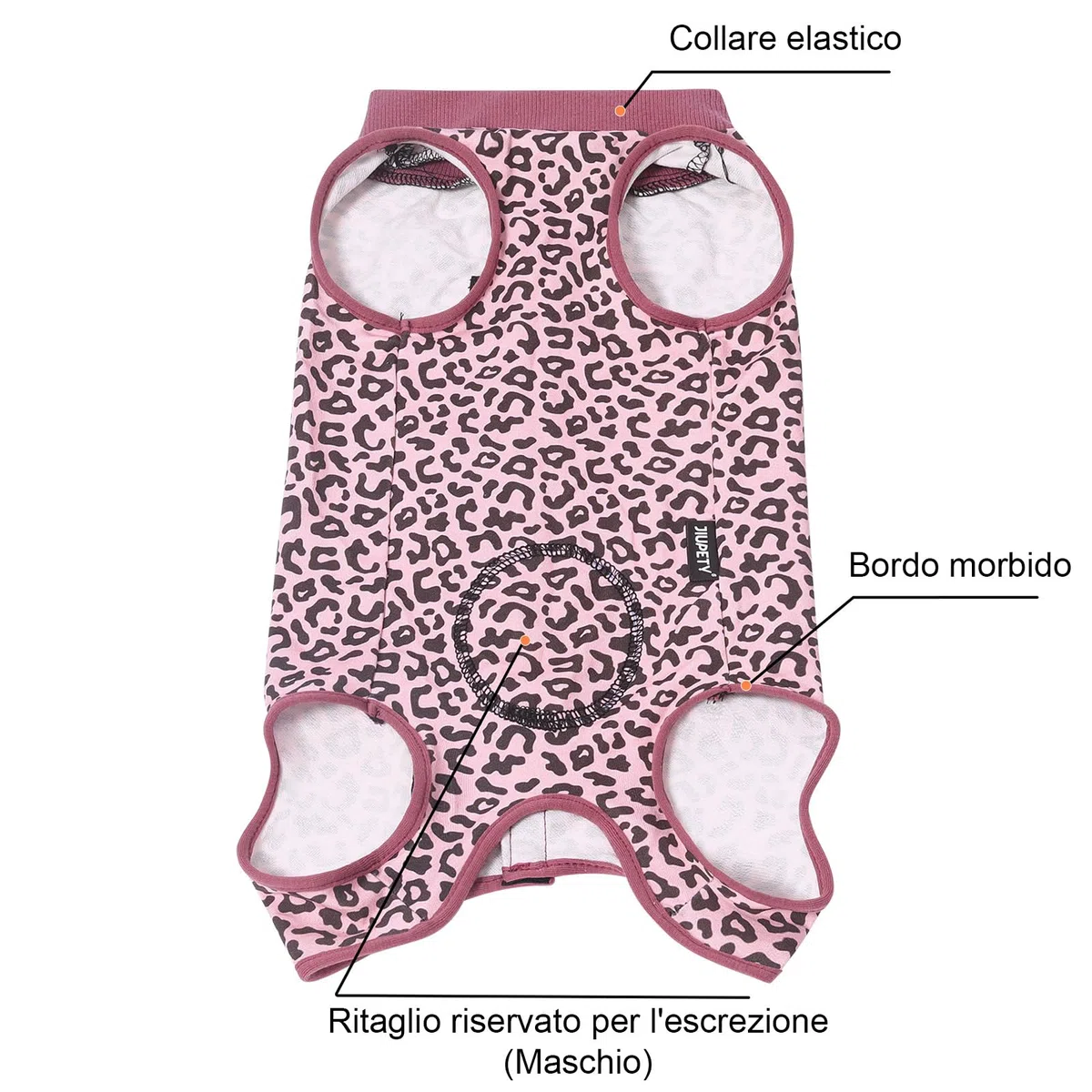 Jiupety Body Cane Post Operatorio Femmina Regolabile, Tuta per Prevenire La Leccata di Cani, Body Chirurgico Cane Femmina, Rosa, XL