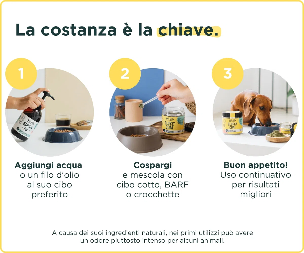 Wolf Belly - Probiotici Dermatite Cane 100% Naturale (180 g) con Lievito di Birra, Spirulina e Alga Ascophyllum | Meno Prurito e Caduta | Pelo Forte e Brillante | Polvere - Prodotto in Europa