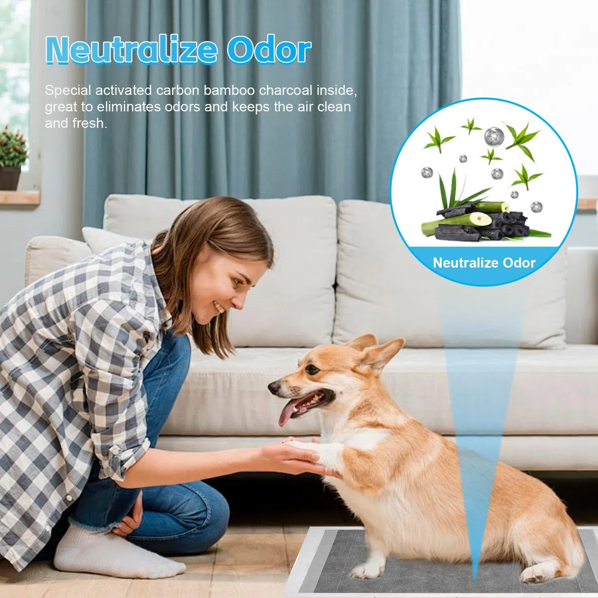 Tappetini Igienici Per Cani Al Carbone Attivo, Assorbenti Super Assorbenti Traverse Cani E Animali Domestici, 45*60 CM Assorbenti Extra Large Addensati Per Vasino, Confezione Da 50
