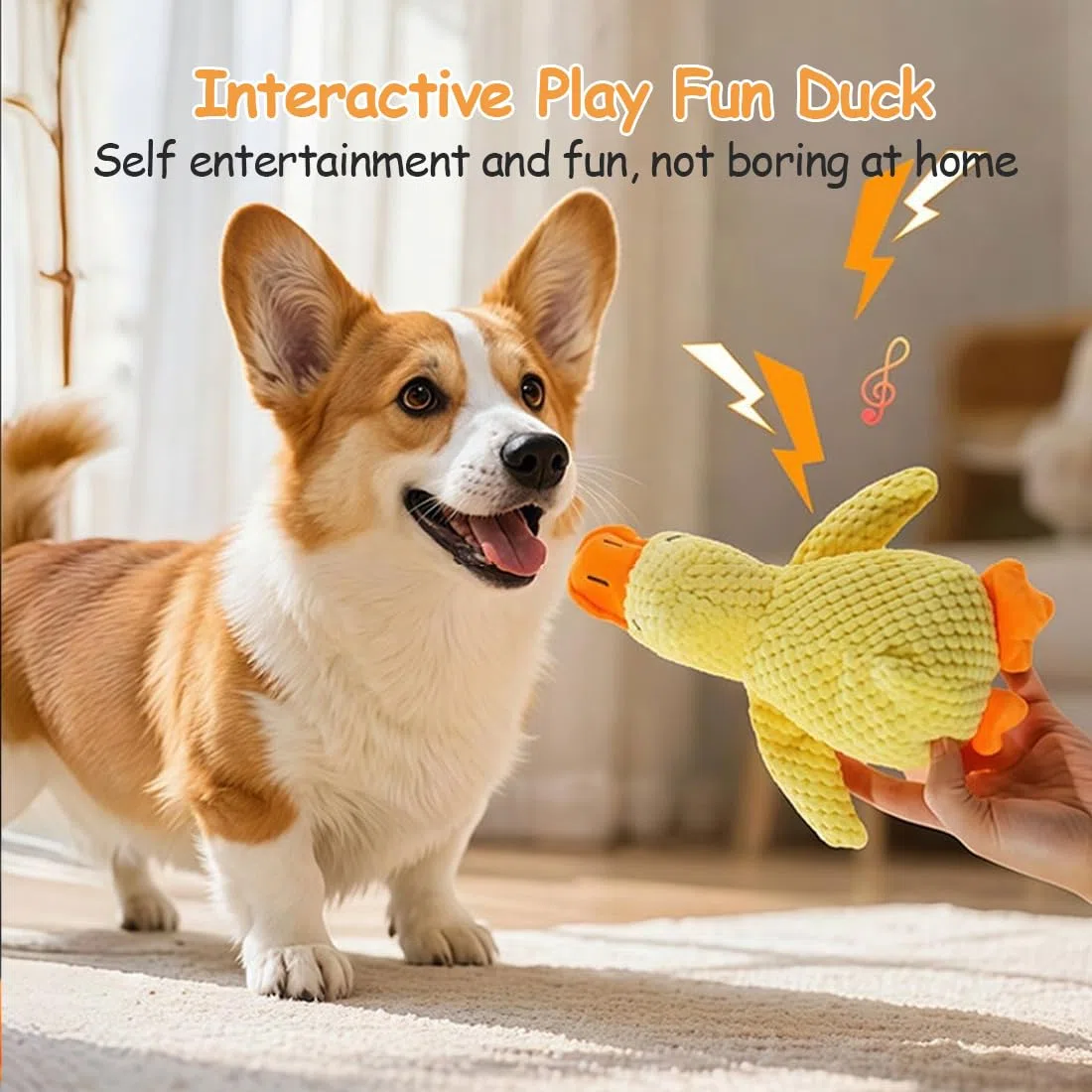 Papera Antistress per Cani - Peluche Indistruttibile per Piccole e Grandi Razze, Gioco Calmante con Design Sicuro per Cani (26 x 23 cm)