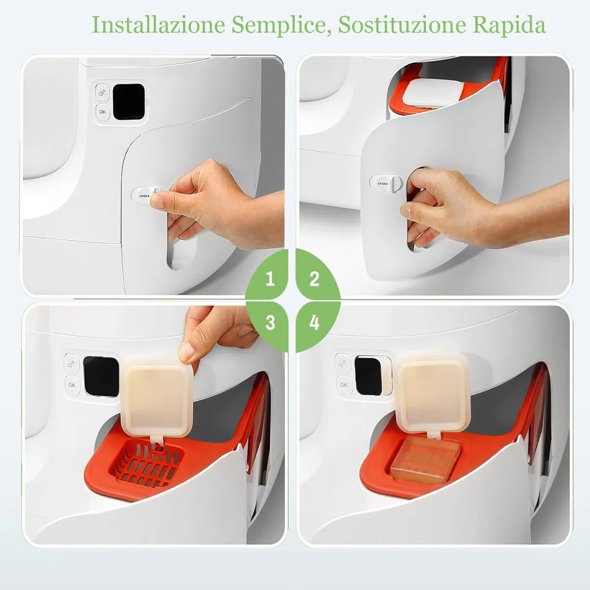 BUNMO 3 pezzi N50 2.0 Deodorante per Toilette per Gatti Autopulente, Compatibile con Pura Max/Pura Max 2/Max Pro,Eliminatore di Adori per Lettiere di Gatti, Alta Sicurezza, Profumo a Lunga Durata