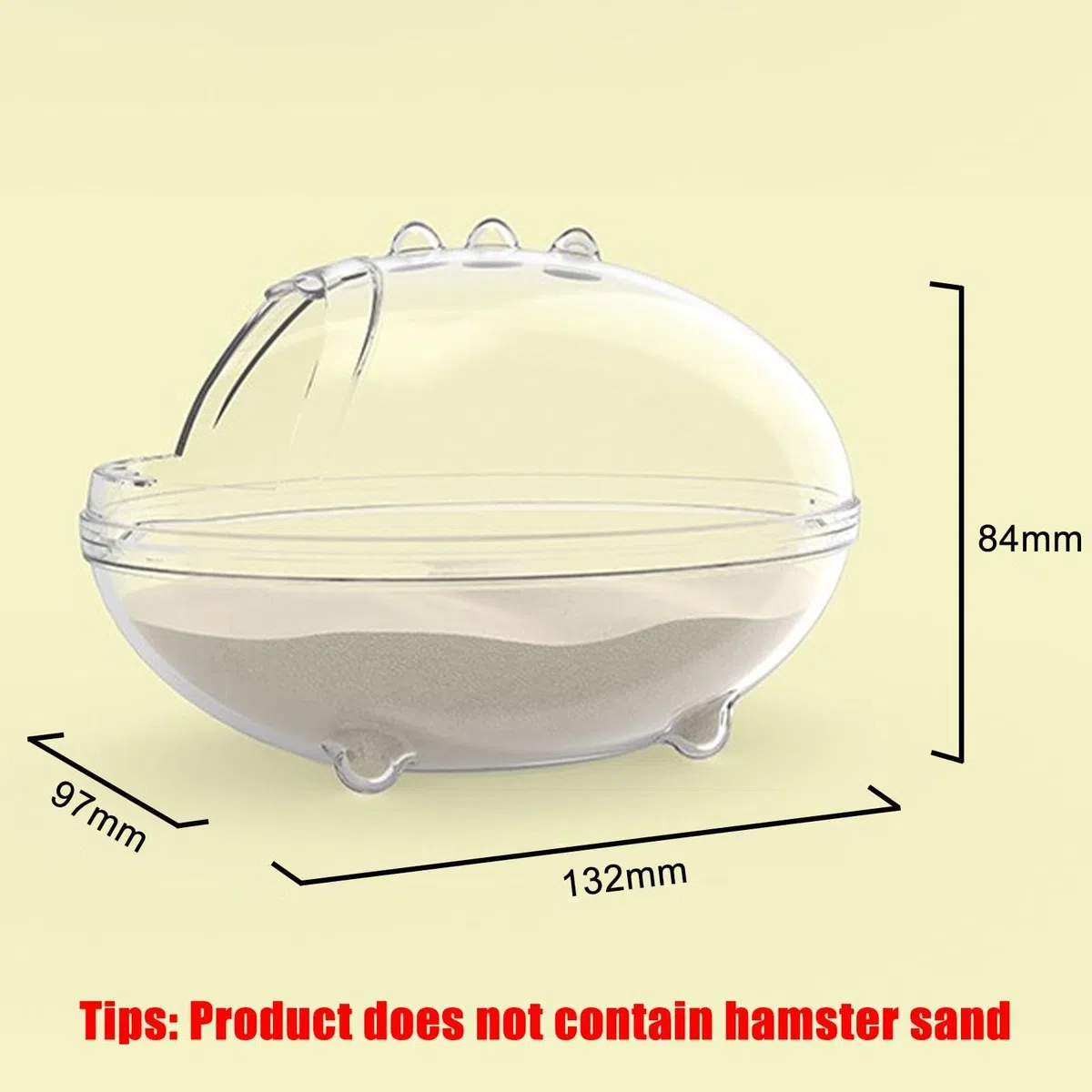 Criceto Sabbia Bagno Contenitore per bagni di Sabbia per criceti Toilette per criceti Trasparente Criceto Accessori Adatto per Criceti Gerbilli Topi (S)