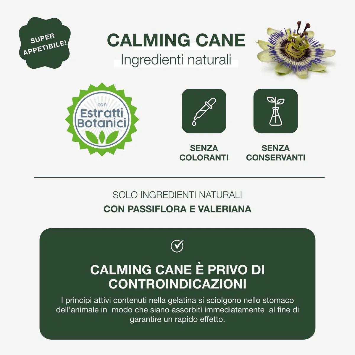 Calming per Cani Integratore Calmante 100% Naturale per Cani Agitati e Iperattivi Senza Controindicazioni - 18 Comode Gelatine da Masticare, Favorisce la Tranquillità del Cane per Auto Viaggi o Stress