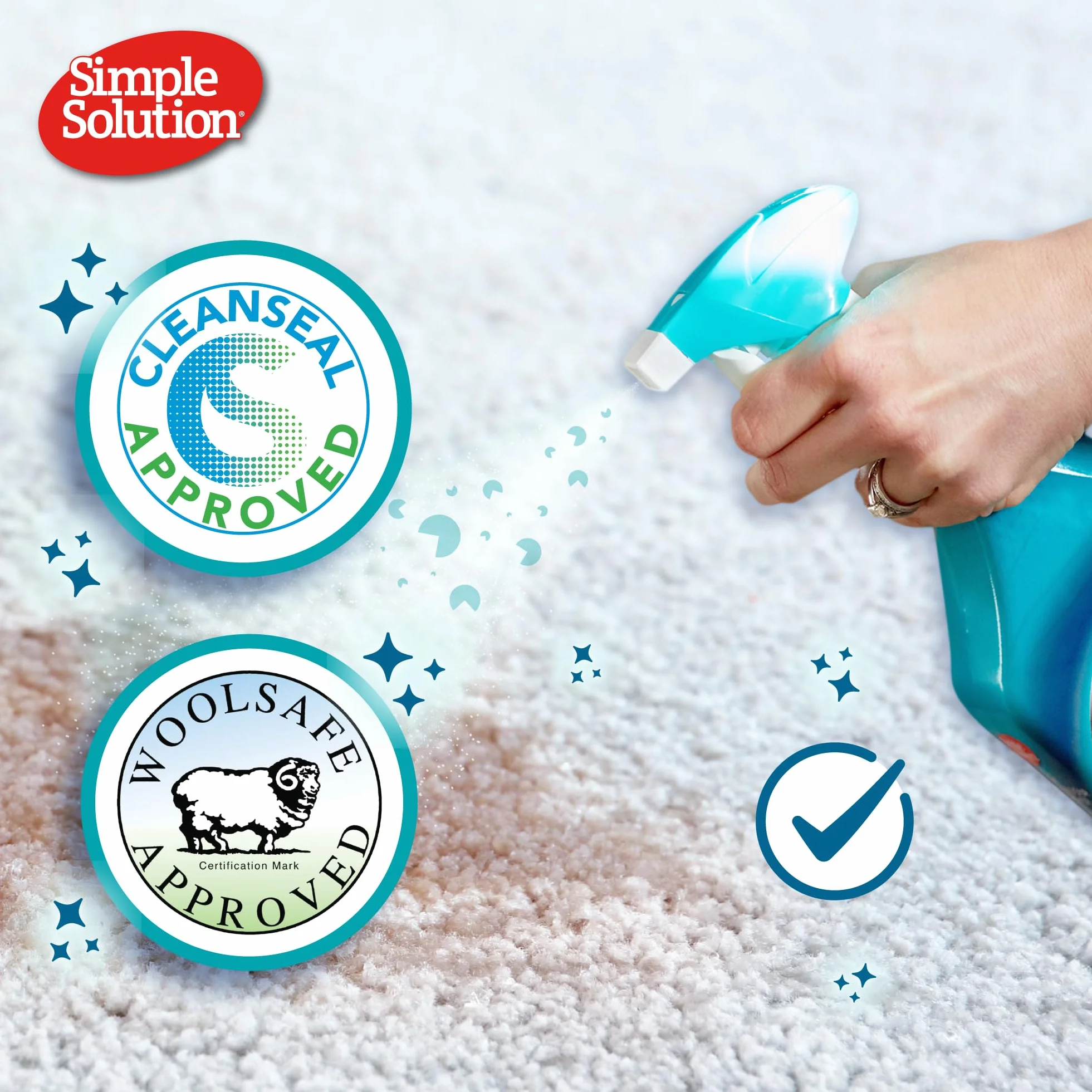 Simple Solution Smacchiatore per cani e odori - Detergente enzimatico con potere pulente dei pro-batteri - 750ml