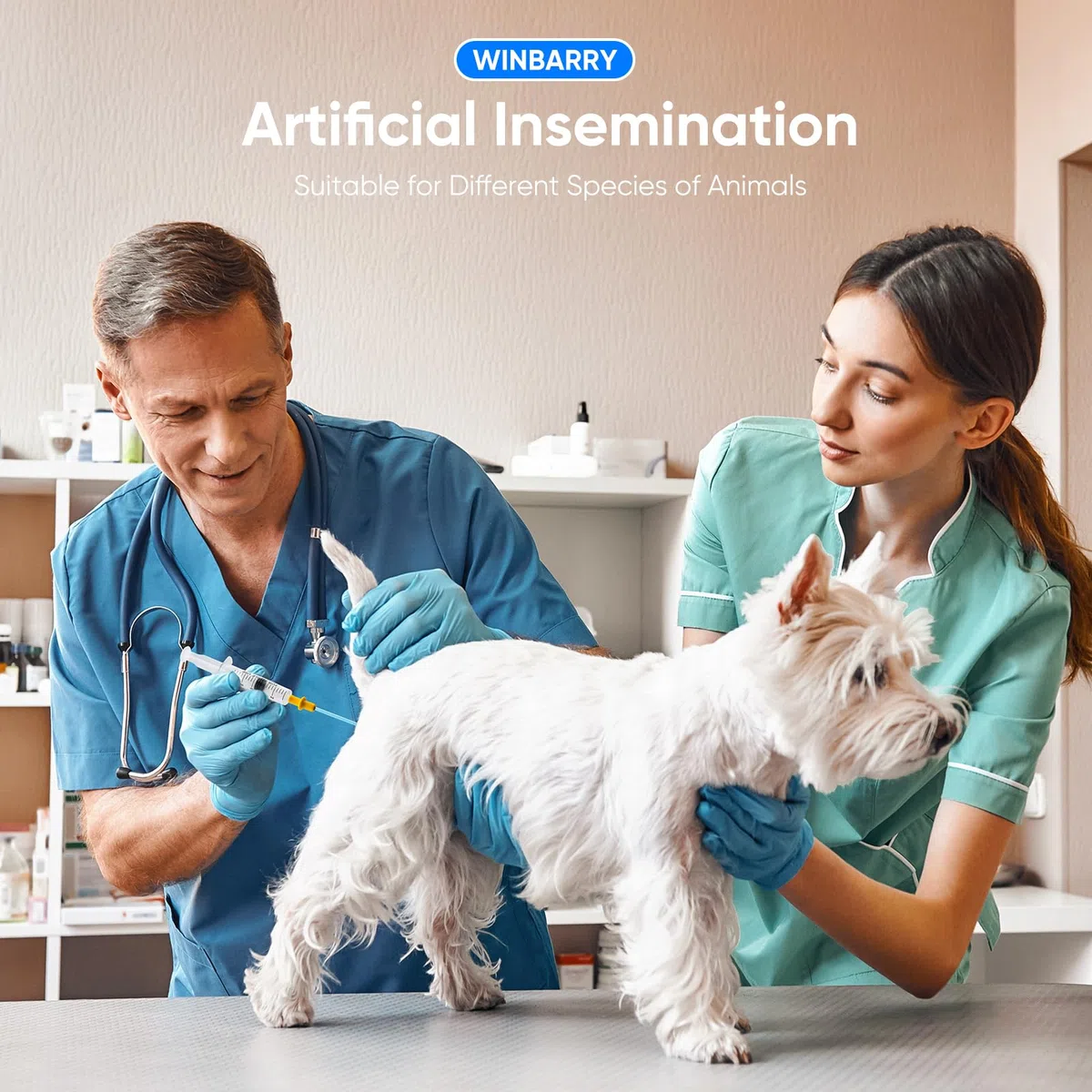 Kit di allevamento canino, kit di inseminazione artificiale per cani, kit per inseminare artificialmente, kit per allevamento di inseminazione per animali domestici, kit di allevamento di