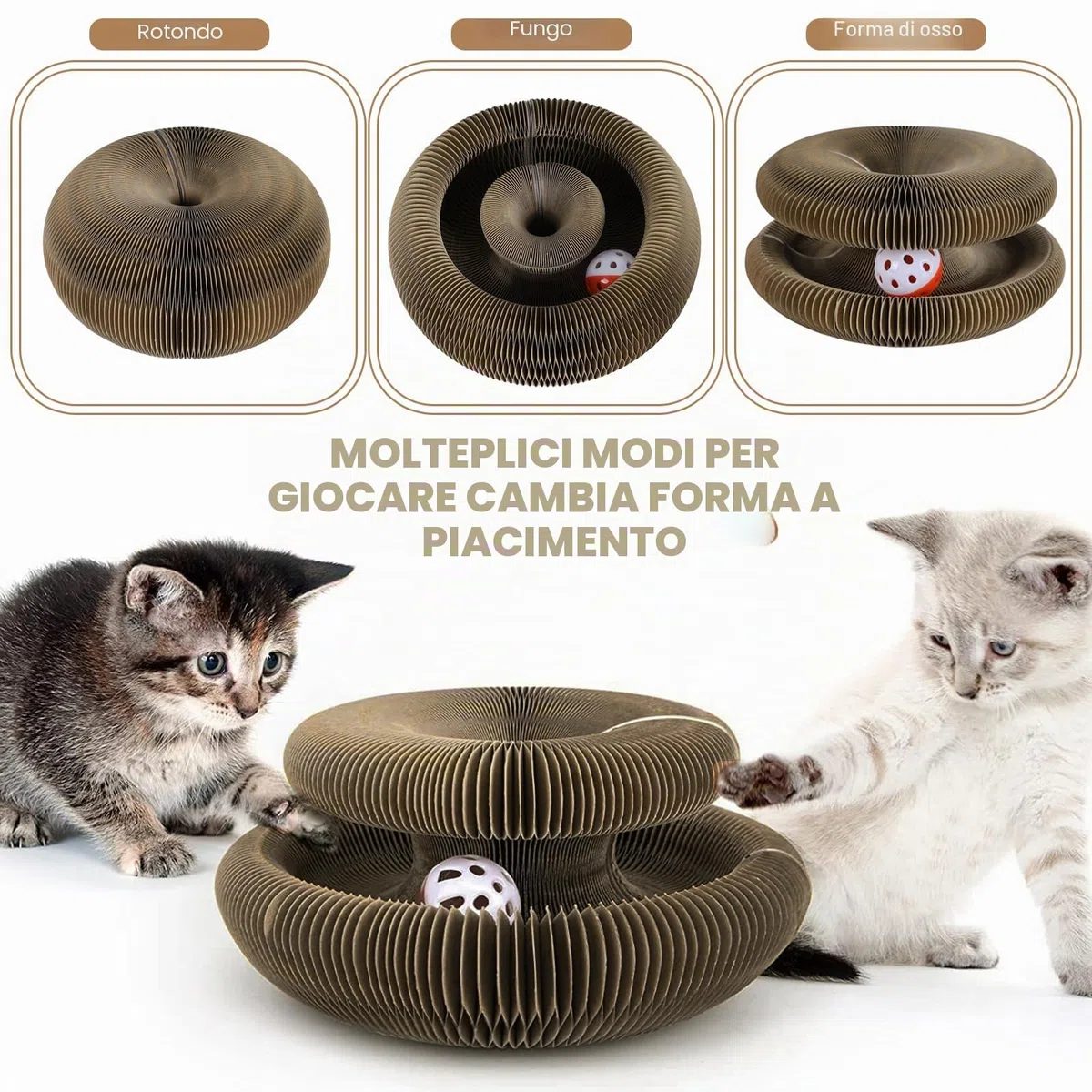 Magic Organ Cat Scratching Board Graffiatoio per Gatti con Palla di Campana Giocattolo per Gatti