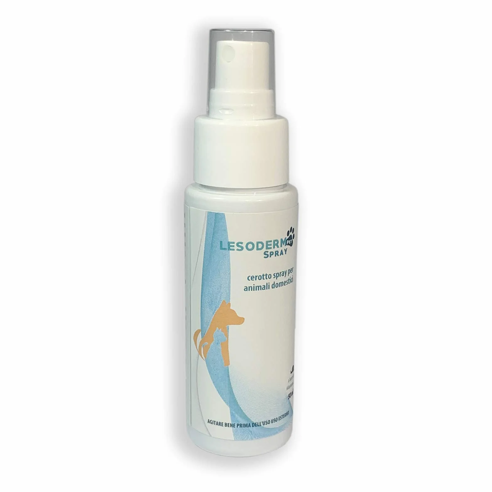Lesoderm Pet Spray cicatrizzante per animali 50 ml - Cerotto spray protettivo per escoriazioni e ferite superficiali di cani, gatti, animali domestici e da cortile