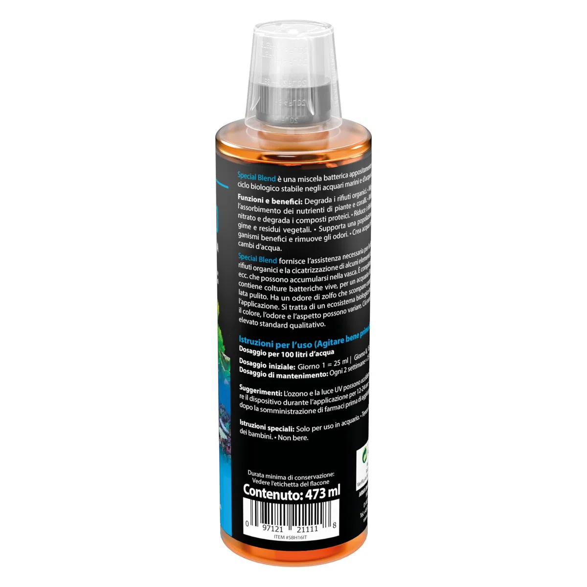 ARKA Special Blend – 473 ml – batteri per acquari d’acqua dolce e marina – riduce nitrati e rifiuti organici – contribuisce alla qualità dell’acqua e favorisce un ecosistema stabile