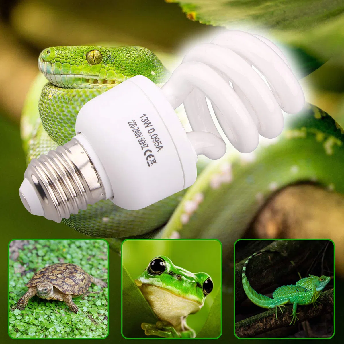 5.0 26W compatta fluorescente per rettili Lampada migliorare la sintesi di D3 uscita UVB per lucertola tartaruga 220-240V E27