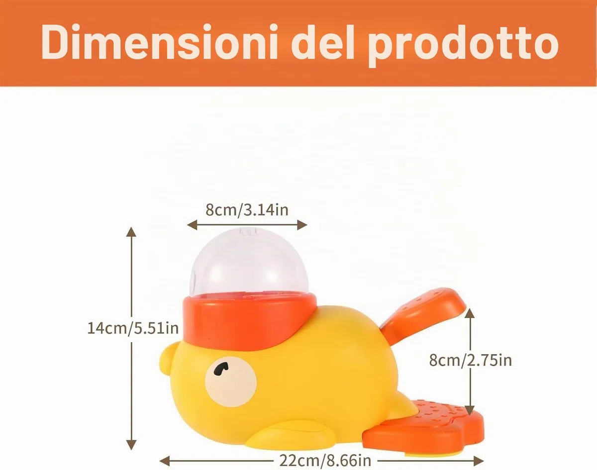 Giocattolo a forma di anatra per cani, alimentatore lento per animali domestici, dispenser di cibo per gatti e cani, per l'arricchimento e l'intrattenimento
