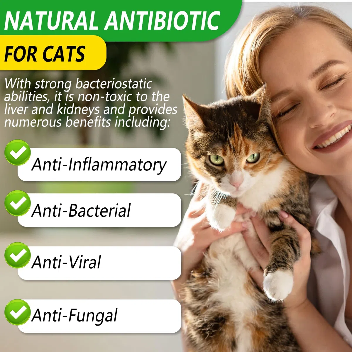 Antibiotici per gatti,Antibiotici per gatti da 60 ml per infezioni,Antibiotici naturali per gatti,Antibiotico per animali domestici per alleviare le allergie,Supporto del sistema immunitario,Forniture