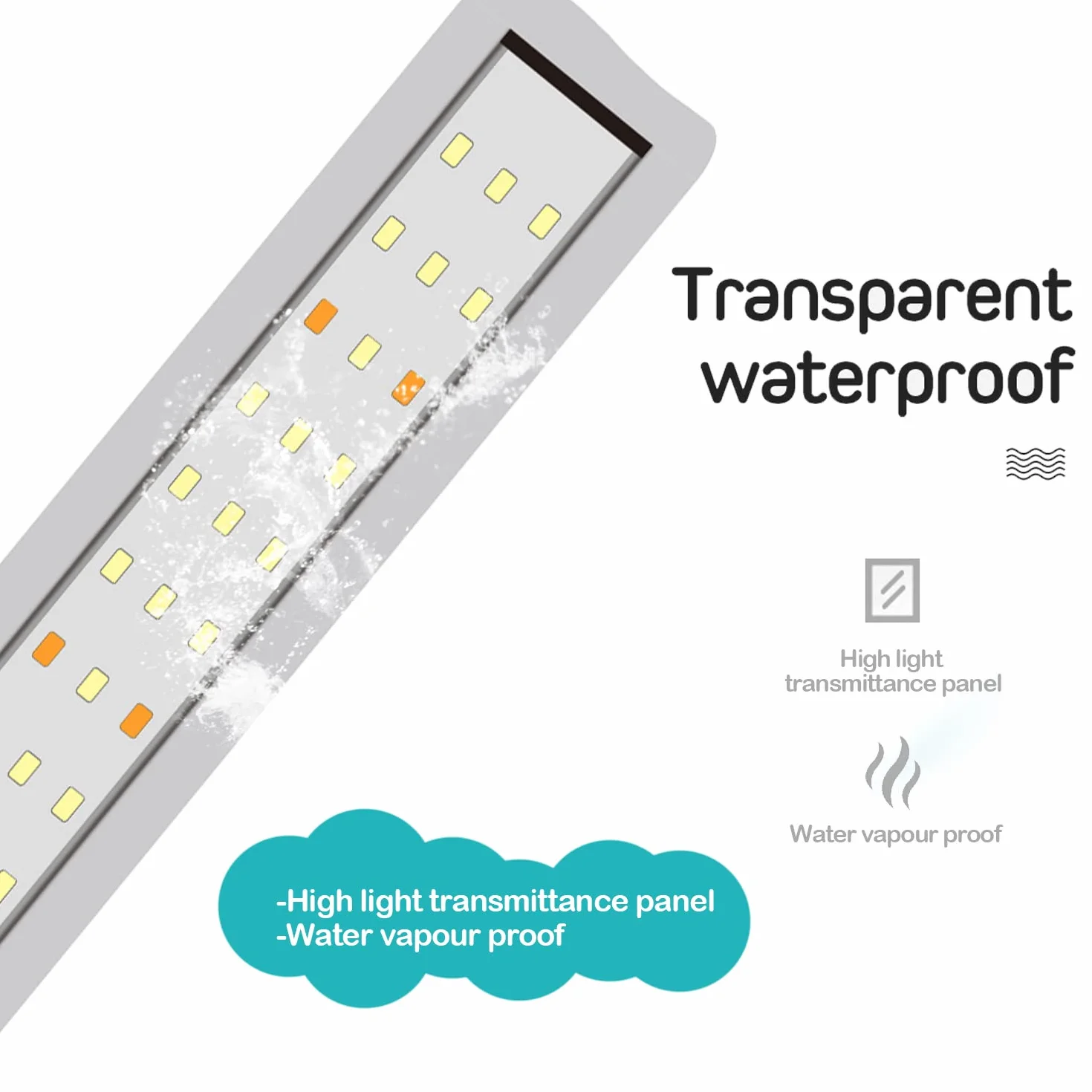 BPS Aquarium LED Light 5W Lampada per acquario 4000K impermeabile con staffa estensibile